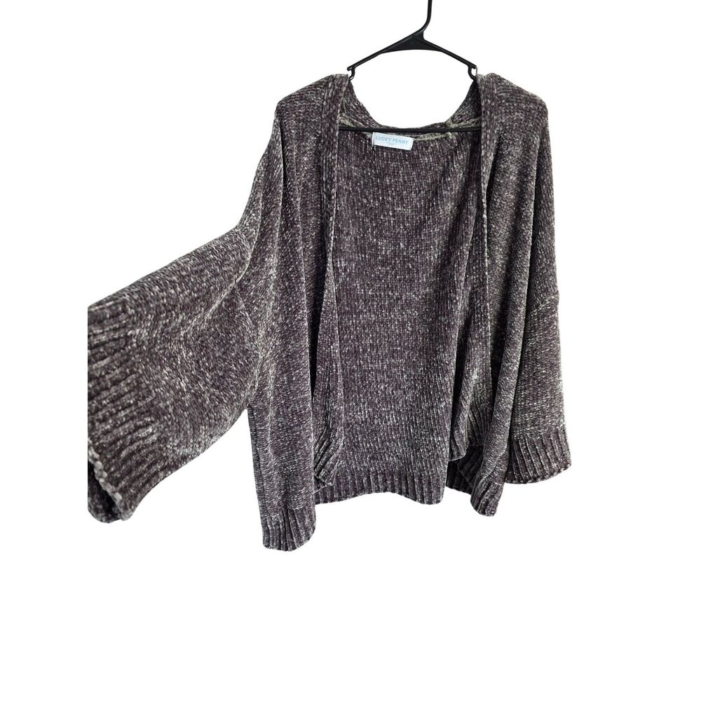 Lucky Penny Anthropologie Chenille Chunky Rib Knit Dolman Sleeve Cardigan L